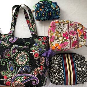 Four (4) Vera Bradley Quilted Tote Bags